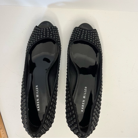 Karen Millen Black Studded Heels Size 7.5 - Picture 10 of 12